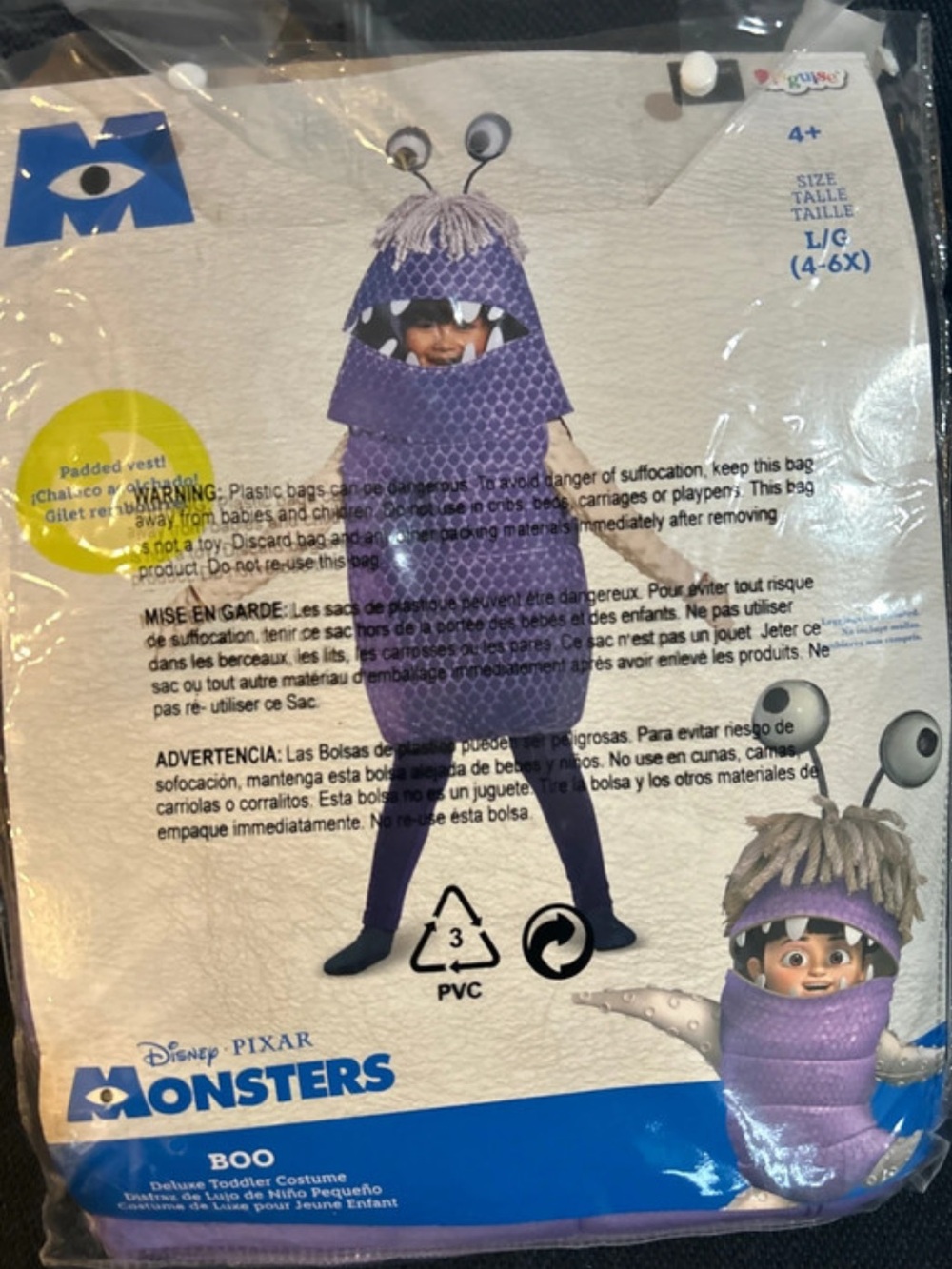 Disney Monsters Boo Purple Padded Toddler Costume